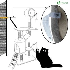 Grosses soldes ✔️ VOUNOT Arbre à Chat 154cm avec Griffoir Plateforme Niche XXL Gris 💯 -Promos Chat Boutique 6973424410448 5