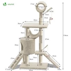 Meilleure affaire 🥰 VOUNOT Arbre à Chat 154cm avec Griffoir Plateforme Niche XXL Beige 😀 10 Meilleure affaire 🥰 VOUNOT Arbre à Chat 154cm avec Griffoir Plateforme Niche XXL Beige 😀 -Promos Chat Boutique 6973424410455 4