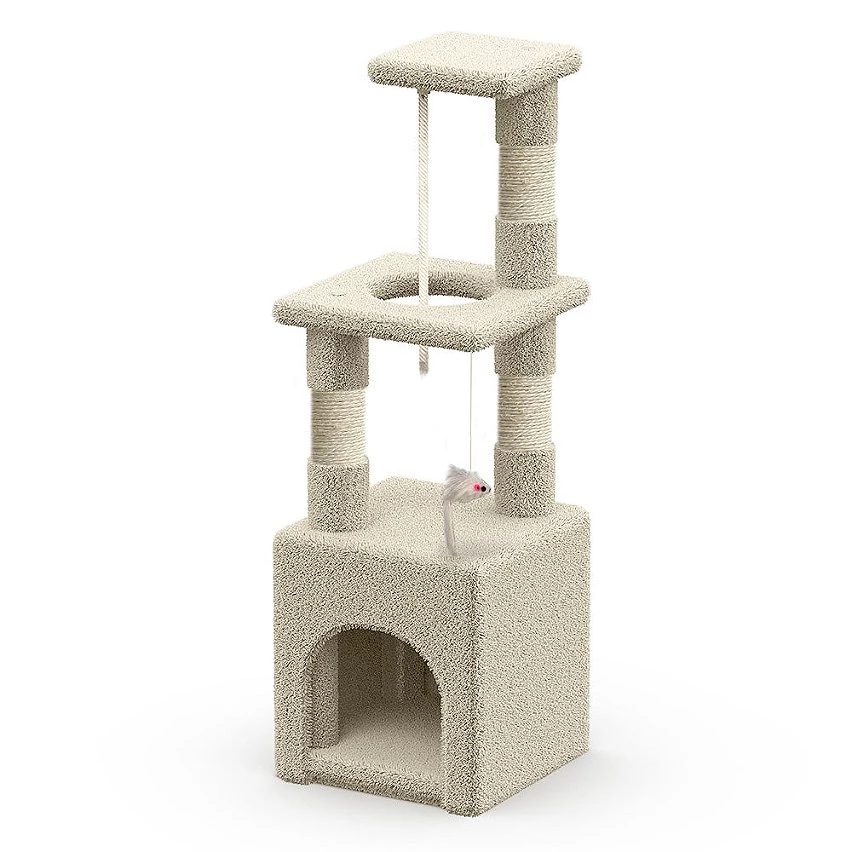 Grosses soldes ⭐ VOUNOT Arbre à Chat 88cm avec Corde Griffoir Plateforme Niche Beige ⭐ 1 Grosses soldes ⭐ VOUNOT Arbre à Chat 88cm avec Corde Griffoir Plateforme Niche Beige ⭐
