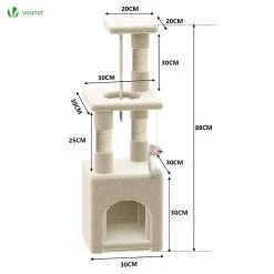 Grosses soldes ⭐ VOUNOT Arbre à Chat 88cm avec Corde Griffoir Plateforme Niche Beige ⭐ 9 Grosses soldes ⭐ VOUNOT Arbre à Chat 88cm avec Corde Griffoir Plateforme Niche Beige ⭐ -Promos Chat Boutique 6973424411476 3