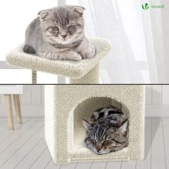 Grosses soldes ⭐ VOUNOT Arbre à Chat 88cm avec Corde Griffoir Plateforme Niche Beige ⭐ 10 Grosses soldes ⭐ VOUNOT Arbre à Chat 88cm avec Corde Griffoir Plateforme Niche Beige ⭐ -Promos Chat Boutique 6973424411476 4