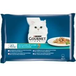 Acheter 👏 Secret de Gourmet Gourmet - Perle Plaisirs de la Mer - Sachet Chat Adulte 4x85g 🔔