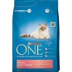 Remise 🥰 Croquette PURINA ONE Chat Stérilisé - Saumon et Blé 3KG 😍