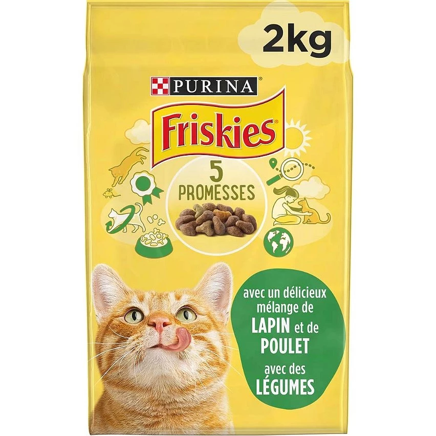 Remise 🌟 Purina Friskies Croquette FRISKIES chat Adulte Lapin Poulet avec des Légumes - Pack de 6 sacs de 2kg 😀 1 Remise 🌟 Purina Friskies Croquette FRISKIES chat Adulte Lapin Poulet avec des Légumes - Pack de 6 sacs de 2kg 😀