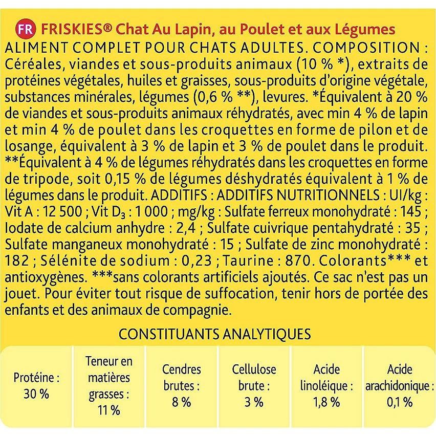 Remise 🌟 Purina Friskies Croquette FRISKIES chat Adulte Lapin Poulet avec des Légumes - Pack de 6 sacs de 2kg 😀 2 Remise 🌟 Purina Friskies Croquette FRISKIES chat Adulte Lapin Poulet avec des Légumes - Pack de 6 sacs de 2kg 😀 – Image 2
