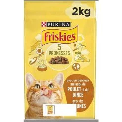 De gros 💯 Purina Friskies Croquette FRISKIES chat Adulte Poulet avec des Légumes - Pack de 6 sacs de 2kg 😍