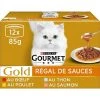 Coupon ✨ Secret de Gourmet Gourmet Régal de Sauces pour chat adulte Bœuf, Poulet, Saumon, Thon 12x85g 😉