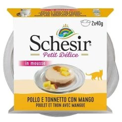 Nouveau 🎉 Mousses Petits Délices Schesir pour chat - 2 boites x 40G 🎁