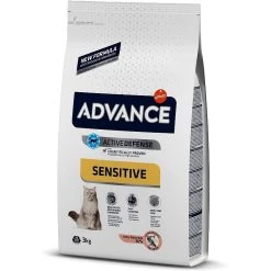 De gros 😀 Croquette Advance Sensitive - Pour Chat Adult - Saumon et Riz - 3 kg 🎉