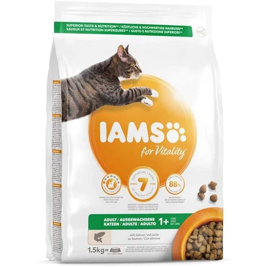 Tout neuf ❤️ Croquette IAMS - Vitality Chat Adult - Saumon 1,5kg 💯 1 Tout neuf ❤️ Croquette IAMS - Vitality Chat Adult - Saumon 1,5kg 💯