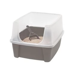Promo 👍 IRIS OHYAMA - Bac a litiere pour chat avec pelle - Cat Litter Box - Taupe - 38 x 48,5 x 30,5 cm 🌟
