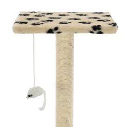 Budget 🤩 vidaXL Arbre à chat avec griffoir en sisal 95 cm Beige Motif de pattes 👍 -Promos Chat Boutique 8718475598220 5