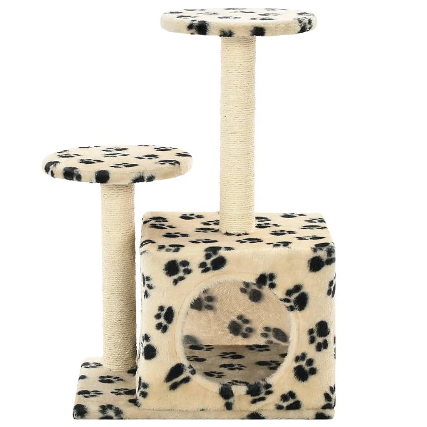 Grosses soldes 🔔 vidaXL Arbre à chat avec griffoir en sisal 60 cm Beige Motif de pattes 🔥 2 Grosses soldes 🔔 vidaXL Arbre à chat avec griffoir en sisal 60 cm Beige Motif de pattes 🔥 – Image 2