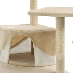 Promo 🥰 vidaXL Arbre à chat avec griffoirs en sisal 203 cm Beige et Blanc ⌛ -Promos Chat Boutique 8718475598343 5