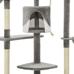 Promo ✔️ vidaXL Arbre à chat avec griffoirs en sisal 203 cm Gris et Blanc ⭐ -Promos Chat Boutique 8718475598367 4