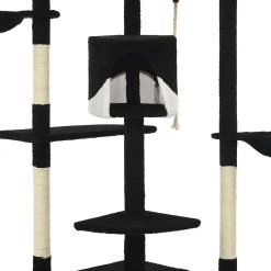Meilleure vente ✨ vidaXL Arbre à chat avec griffoirs en sisal 203 cm Noir et Blanc 😉 -Promos Chat Boutique 8718475598374 4