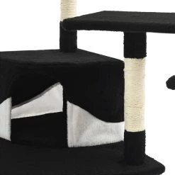 Meilleure vente ✨ vidaXL Arbre à chat avec griffoirs en sisal 203 cm Noir et Blanc 😉 -Promos Chat Boutique 8718475598374 5