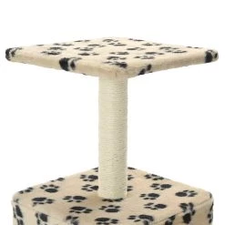 Meilleure affaire 👏 vidaXL Arbre à chat avec griffoirs en sisal 55 cm Beige Motif de pattes 🌟 -Promos Chat Boutique 8718475598473 4