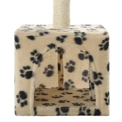 Meilleure affaire 👏 vidaXL Arbre à chat avec griffoirs en sisal 55 cm Beige Motif de pattes 🌟 -Promos Chat Boutique 8718475598473 5