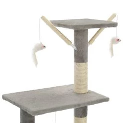 De gros 🥰 vidaXL Arbre à chat avec griffoirs en sisal 138 cm Gris 💯 -Promos Chat Boutique 8718475599784 5