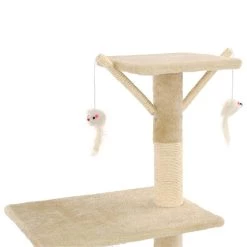 Le moins cher 🎁 vidaXL Arbre à chat avec griffoirs en sisal 138 cm Beige 🤩 -Promos Chat Boutique 8718475599807 5
