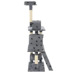 Coupon 😀 vidaXL Arbre à chat avec griffoir en sisal 140 cm Gris Motif de pattes ❤️ 6 Coupon 😀 vidaXL Arbre à chat avec griffoir en sisal 140 cm Gris Motif de pattes ❤️ -Promos Chat Boutique 8718475599845 3