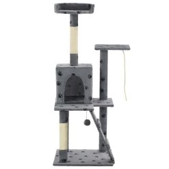 Top 10 👍 vidaXL Arbre à chat avec griffoirs en sisal 120cm Gris Motif de pattes 🧨