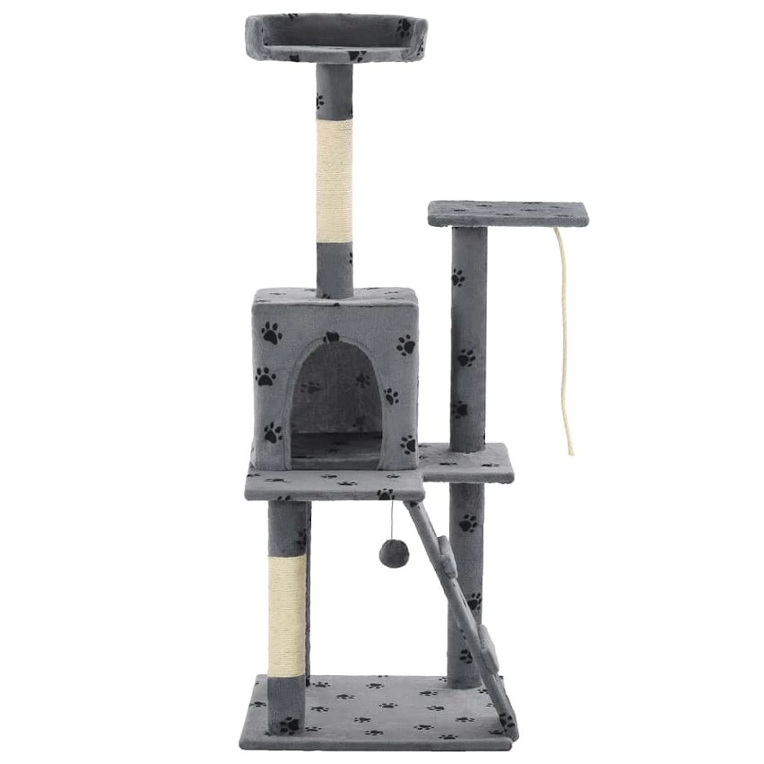 Top 10 👍 vidaXL Arbre à chat avec griffoirs en sisal 120cm Gris Motif de pattes 🧨 1 Top 10 👍 vidaXL Arbre à chat avec griffoirs en sisal 120cm Gris Motif de pattes 🧨