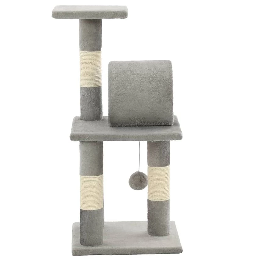 Promo 🧨 vidaXL Arbre à chat avec griffoirs en sisal 65 cm Gris 🥰 2 Promo 🧨 vidaXL Arbre à chat avec griffoirs en sisal 65 cm Gris 🥰 – Image 2