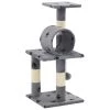Meilleur prix 🧨 vidaXL Arbre à chat avec griffoirs en sisal 65 cm Gris Motif de pattes ✔️