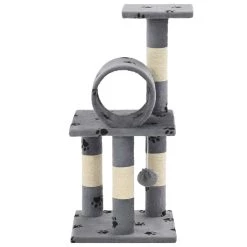 Meilleur prix 🧨 vidaXL Arbre à chat avec griffoirs en sisal 65 cm Gris Motif de pattes ✔️ -Promos Chat Boutique 8718475599975 3