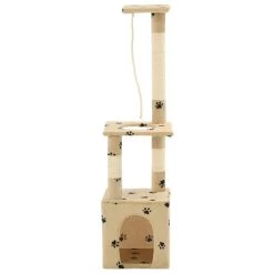 Meilleur prix 💯 vidaXL Arbre à chat avec griffoirs en sisal 109 cm Beige Motif pattes ✔️