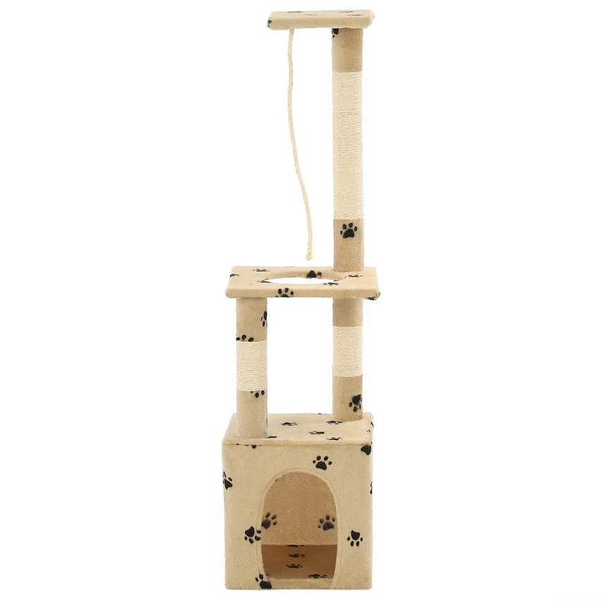 Meilleur prix 💯 vidaXL Arbre à chat avec griffoirs en sisal 109 cm Beige Motif pattes ✔️ 1 Meilleur prix 💯 vidaXL Arbre à chat avec griffoirs en sisal 109 cm Beige Motif pattes ✔️