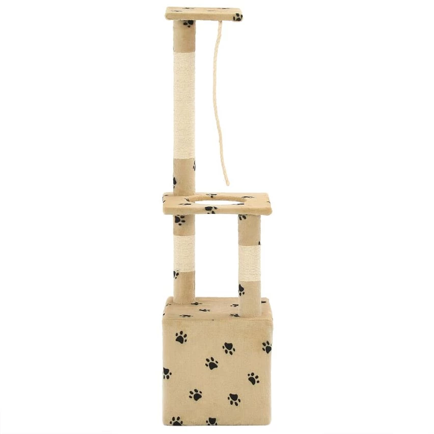 Meilleur prix 💯 vidaXL Arbre à chat avec griffoirs en sisal 109 cm Beige Motif pattes ✔️ 2 Meilleur prix 💯 vidaXL Arbre à chat avec griffoirs en sisal 109 cm Beige Motif pattes ✔️ – Image 2