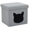 Remise 🔔 vidaXL Lit pliable pour chats Faux lin 37 x 33 x 33 cm Gris ⭐