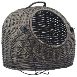 Promo 🔥 Sans marque vidaXL Cage de transport pour chats Gris 45x35x35 cm Saule naturel 💯