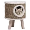 De gros 💯 vidaXL Maison pour chat avec pieds en bois 41 cm Herbiers marins 🎁
