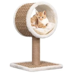 Vente flash 🥰 vidaXL Arbre à chat et tunnel supérieur et jouet 56 cm Herbiers marins 🤩
