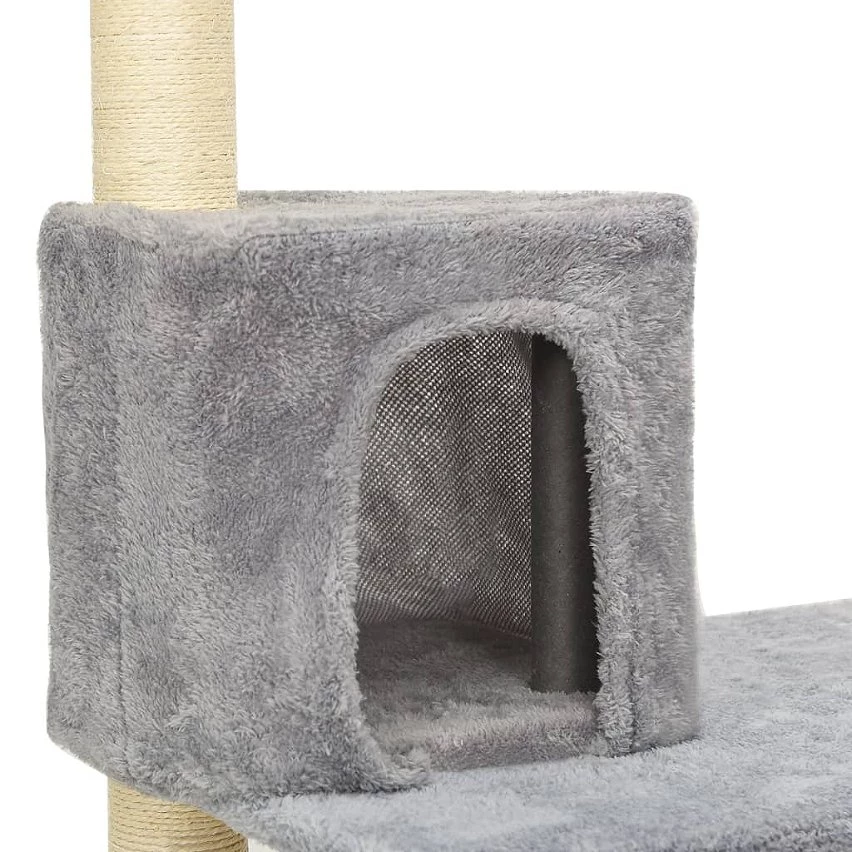Top 10 🔔 vidaXL Arbre à chat avec griffoirs en sisal Gris clair 119 cm 👍 4 Top 10 🔔 vidaXL Arbre à chat avec griffoirs en sisal Gris clair 119 cm 👍 – Image 4