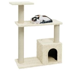 Tout neuf 💯 vidaXL Arbre à chat avec griffoirs en sisal Crème 70 cm ⭐