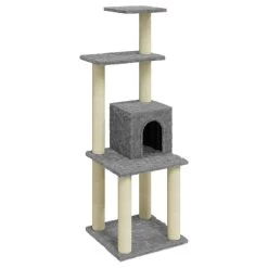 Coupon 👍 vidaXL Arbre à chat avec griffoirs en sisal Gris clair 105 cm 😍