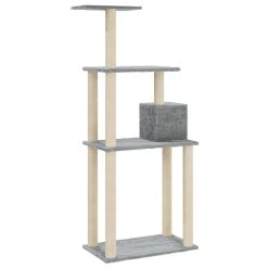 Nouveau 🔔 vidaXL Arbre à chat avec griffoirs en sisal Gris clair 147 cm ⌛ -Promos Chat Boutique 8720286706046 5