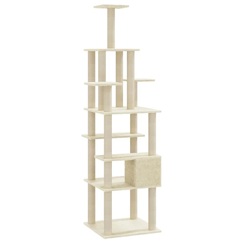 Coupon ⌛ vidaXL Arbre à chat avec griffoirs en sisal Crème 183 cm 🤩 3 Coupon ⌛ vidaXL Arbre à chat avec griffoirs en sisal Crème 183 cm 🤩 – Image 3
