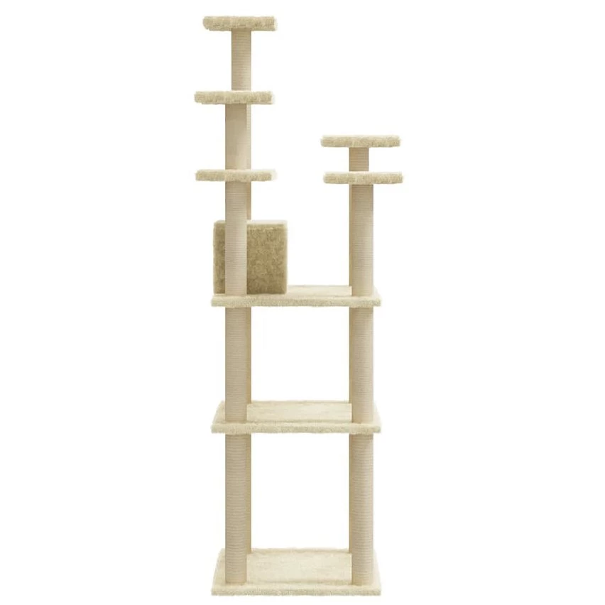 Remise 🔔 vidaXL Arbre à chat avec griffoirs en sisal Crème 171 cm 👏 4 Remise 🔔 vidaXL Arbre à chat avec griffoirs en sisal Crème 171 cm 👏 – Image 4