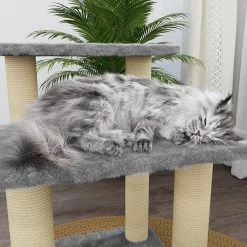 Budget ✨ vidaXL Arbre à chat avec griffoirs en sisal Gris clair 50,5 cm 🔥 -Promos Chat Boutique 8720286760673 4