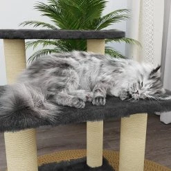 Promo ⭐ vidaXL Arbre à chat avec griffoirs en sisal Gris foncé 50,5 cm 👏 -Promos Chat Boutique 8720286760680 4