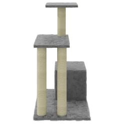Bon marché 🛒 vidaXL Arbre à chat avec griffoirs en sisal Gris clair 71 cm 🧨 -Promos Chat Boutique 8720286761021 5