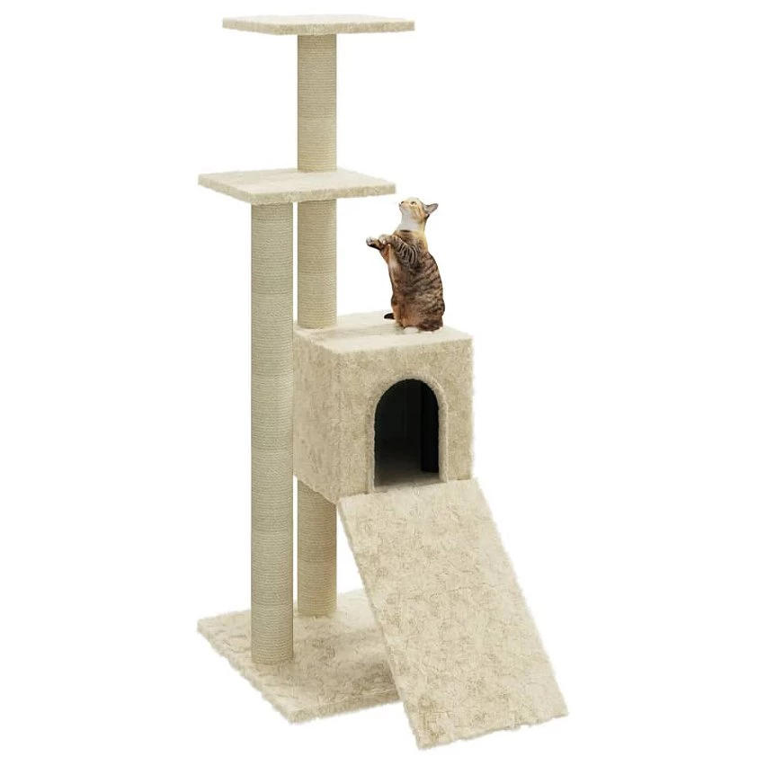 Grosses soldes ⌛ vidaXL Arbre à chat avec griffoirs en sisal Crème 92 cm 😀 2 Grosses soldes ⌛ vidaXL Arbre à chat avec griffoirs en sisal Crème 92 cm 😀 – Image 2